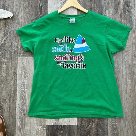 I just like to smile, Smiling's My Favorite! Buddy The Elf T-Shirt Large - Picture 8 of 10